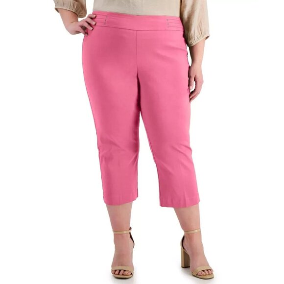 JM Collection Women's Plus Size 3X Tummy Control Pull On Capri Pant PM148AFA - Picture 1 of 3